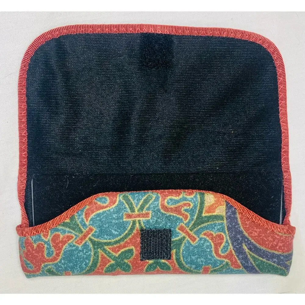 Eyeglass Case For Women Hard Case Sunglasses Fabric Covered Paisley Multicolored